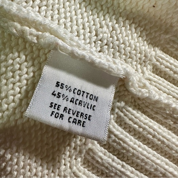 Talbot’s Cream Made in Italy Cotton-Blend Single-Button Collared Cardigan Size M - Picture 8 of 14